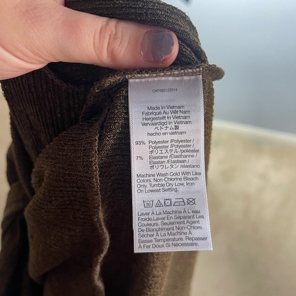 NWT Madewell Twist Front Long Sleeve Shimmery Top Womens S Green Button Mature - Picture 12 of 13